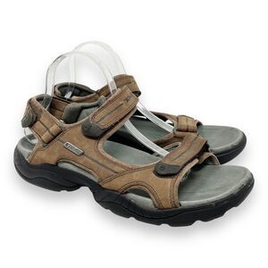 Teva Obern Outdoor Hiking Leather Sandal Men's 11 Tan Camping